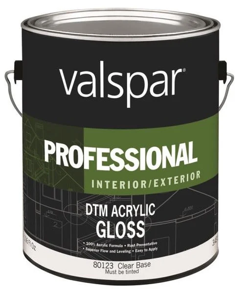 Valspar 80123 Professional Interior/Exterior Acrylic Gloss Paint Clear Base