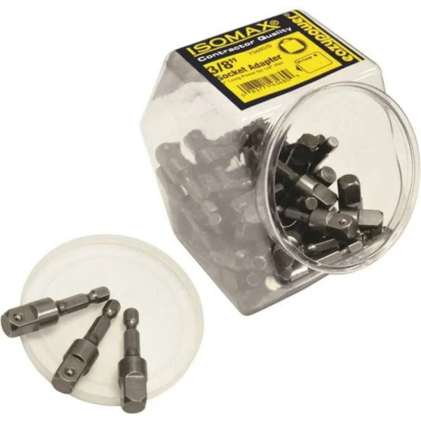 Eazypower 00480 Contractor Socket Adapter 3/8 2 Long 50-Piece Set