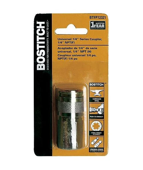 Bostitch BTFP72321 1/4 Inch NPT Universal Air Coupler for Pneumatic Tools