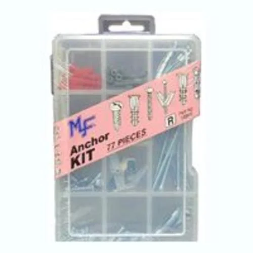 Midwest 14999 Anchor Assortment 77 Pieces for Drywall and Concrete