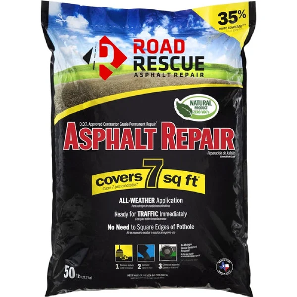 Road Rescue AP-50 Asphalt Repair Patch 50 Lb Black for Driveway and Pavement