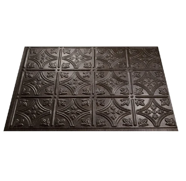 Fasade D6027 Traditional 1 Smoked Pewter PVC Backsplash Panel for Kitchen Decor