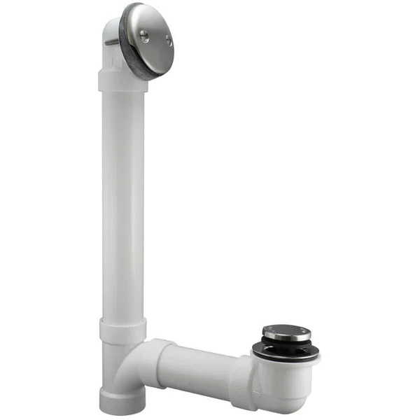 Keeney K630PVCDSBN Foot Lock Bath Drain with PVC Pipe Brushed Nickel 1-1/2 Inches