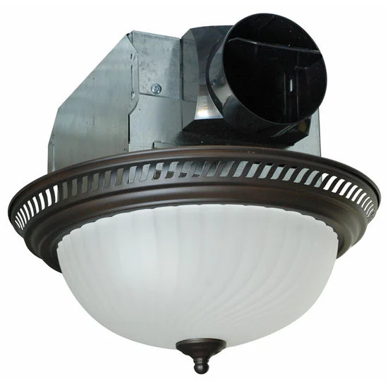 Air King AKLC701 Quiet Round Fans With Light 70 CFM Bronze Bathroom Fan