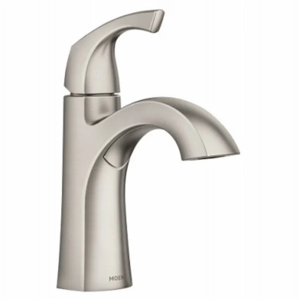 Moen 84505SRN Lindor One-Handle High Arc Brushed Nickel Bathroom Faucet