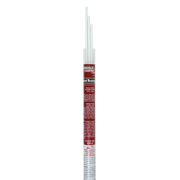 Lincoln Electric KH515 Flux-Coated Bronze Brazing Rod 1/8" x 12" Lb for Strong Joints