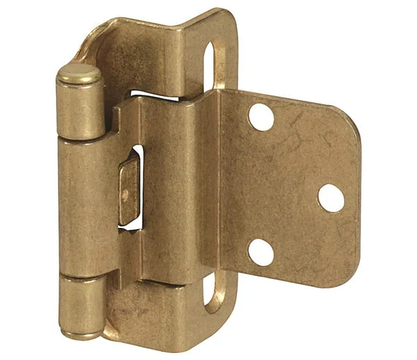 Amerock BPR7565BB Self-Closing Partial Wrap Hinge with 3/8 Inset Burnished Brass