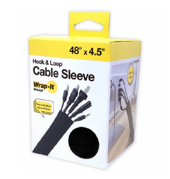 Wrap-It Storage 400-SHL-48BL Hook and Loop Cable Sleeve 48 Inch
