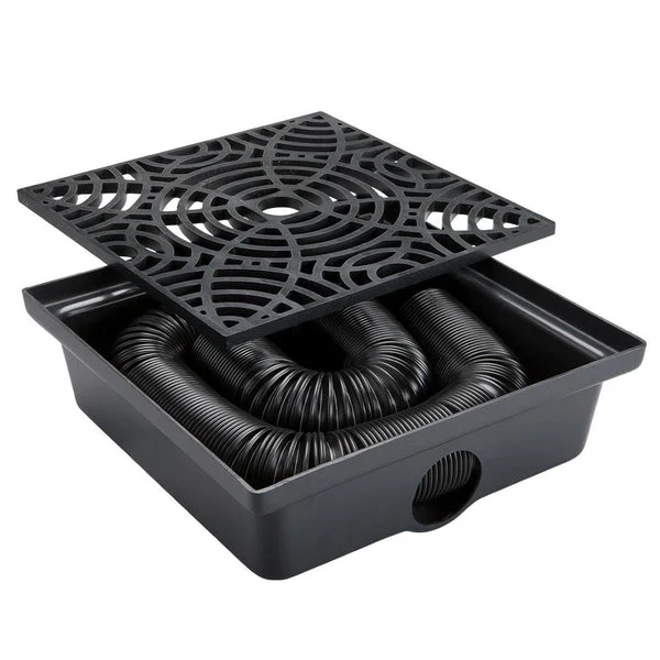 Amerimax 4700 StealthDrain Low Profile Catch Basin Black Drainage Solution