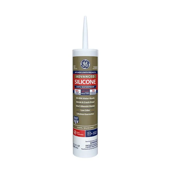 GE 2812562 Advanced Kitchen and Bath Caulk Sealant Clear Waterproof Sealant
