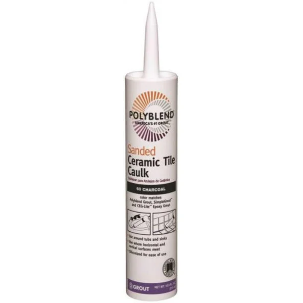 Polyblend PC6010S-6 #60 Charcoal Sanded Ceramic Tile Caulk 10.5 Oz