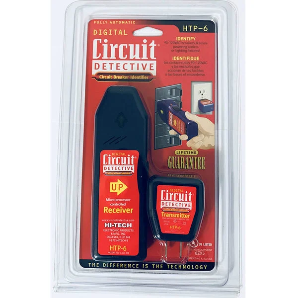 Hi-Tech HTP-6 Circuit Detective Digital Circuit Breaker Identifier 90-120V Electrical Tester Tool