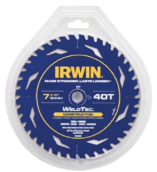 Irwin 1934299 Weld-Tec Carbide Tipped Circular Saw Blade 7-1/4 Inch 40 Tooth