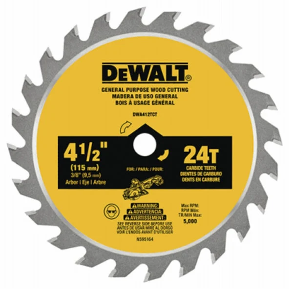 DeWalt DWA412TCT 4-1/2 Inch Wood Circular Saw Blade for Precision Cutting