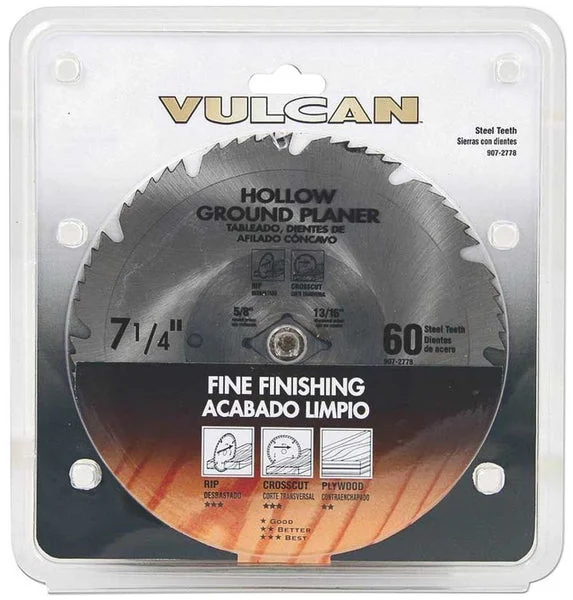 Vulcan 410331OR 7-1/4 Inch Planer Steel Circular Saw Blade for Smooth Cuts