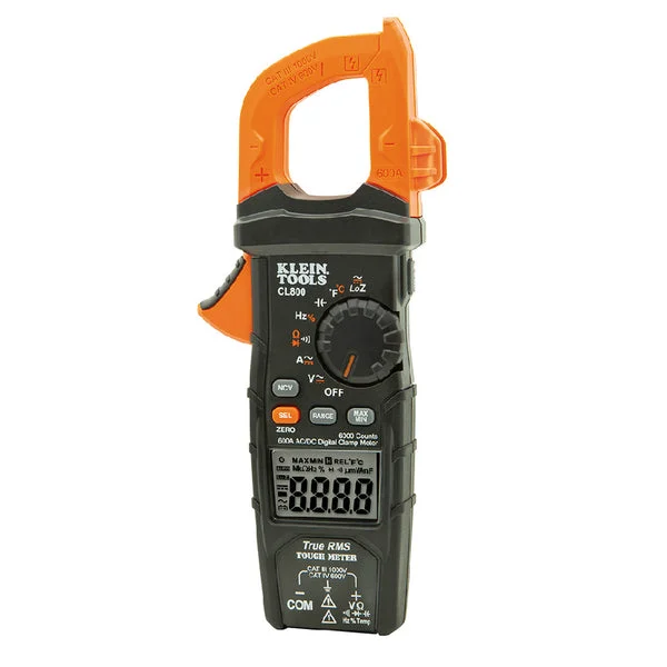 Klein Tools CL800 Digital Clamp Meter AC DC Auto-Ranging 600A for Electrical Testing
