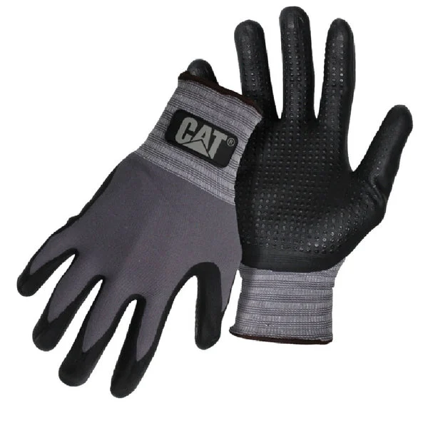 Cat CAT017418L Hi-Vis Poly Knit Coated Palm Work Gloves Large