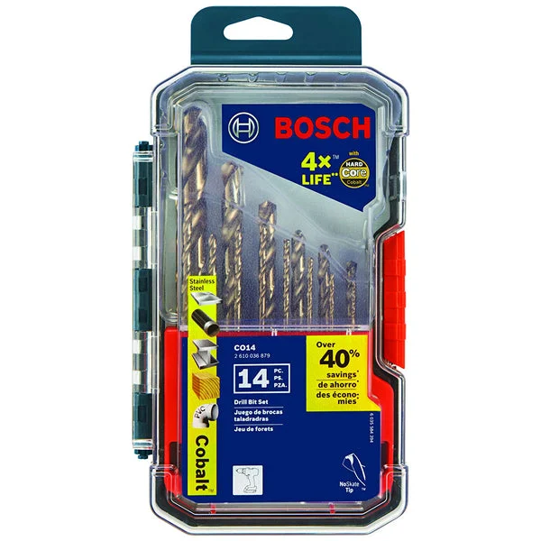 Bosch CO14 Cobalt Metal Drill Bit Set 14-Piece for Hardened Materials