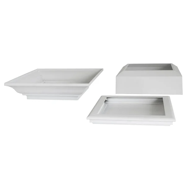 Afco 800WC650 Aluminum Cap & Base for Wellington Square Column White 8 Inch