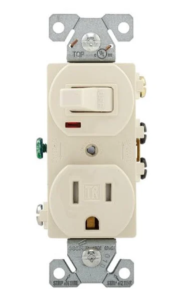 Cooper Wiring TR274LA 3-Pole Combination Toggle Switch and Receptacle