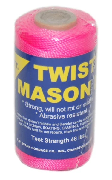 TW Evans Cordage 11-193 Nylon Mason Line Twist #18 x 1088' Pink for Construction