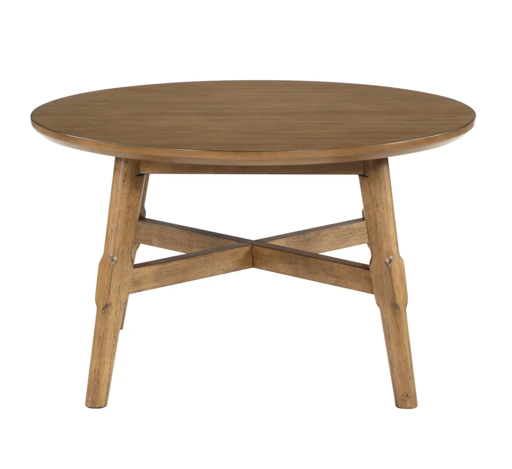 Steve Silver Oslo 35.25 Inch Round Contemporary Coffee Table in Brown