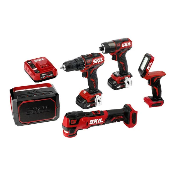 Skil CB736801 Pwrcore 12 Brushless 5-Tool Combo Kit 12V Cordless Power Tool Set