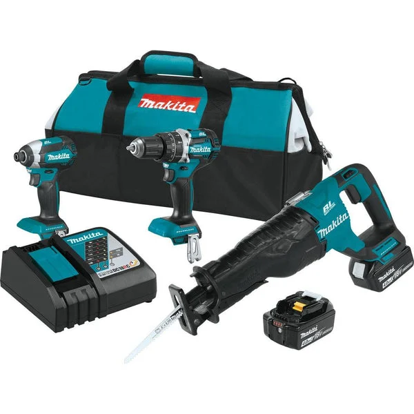 Makita XT328M LXT Lithium-Ion Brushless Cordless Combo Kit 3 Piece 18V Power Tools Set