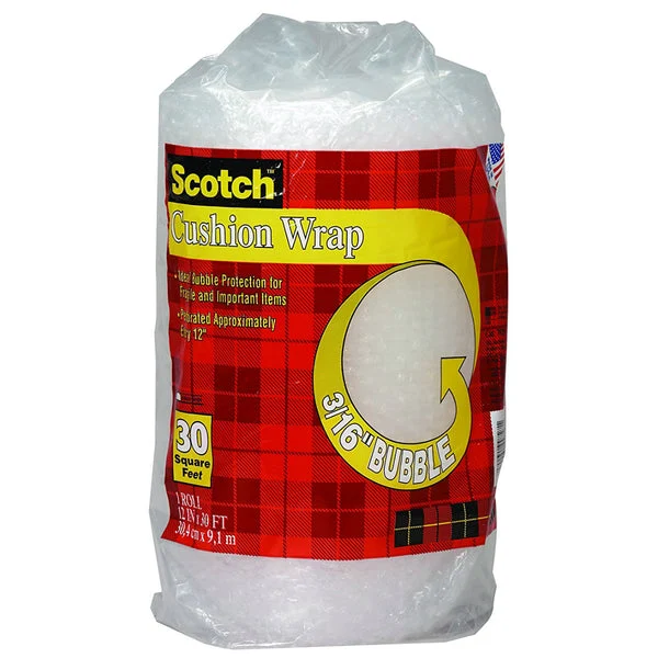 Scotch 7929 12 Inch x 30 Feet Clear Nylon Barrier Cushion Wrap for Protection