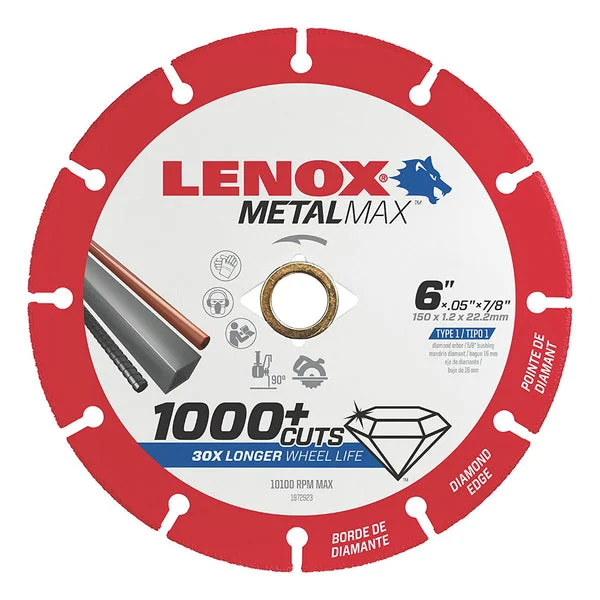 Lenox 1972923 Metalmax Diamond Edge Cut-Off Wheel 6" x 7/8"