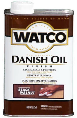 Watco 65341 Danish Oil Finish 1 Qt Black Walnut for Wood Furniture