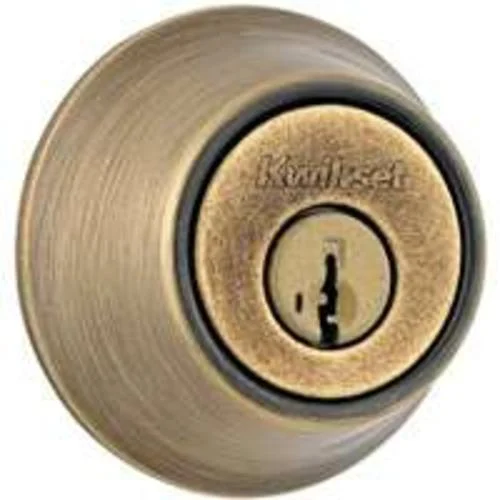 Kwikset 660 5 RCAL RCS Security 660-Series Single Cylinder Deadbolt Antique Brass
