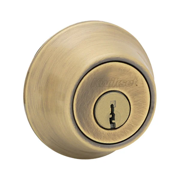 Kwikset 96650-493 Security Double Cylinder Deadbolt Antique Brass