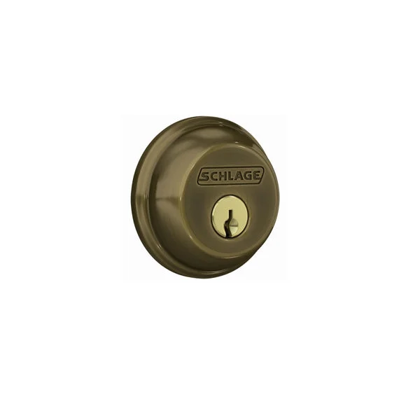 Schlage B60NG609 Single Cylinder Deadbolt Lock in Antique Brass