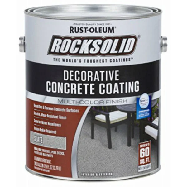 Rust-Oleum 306267 RockSolid Decorative Concrete Coating Slate 1 Gallon for Modern Surfaces