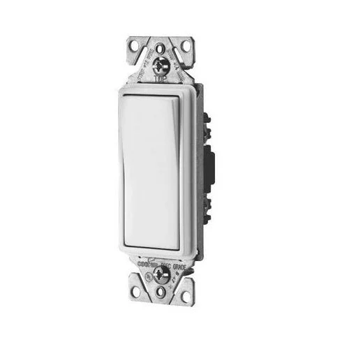 Cooper Wiring C7501W-SP-L Grounded Decorator Switch White Wall Plate