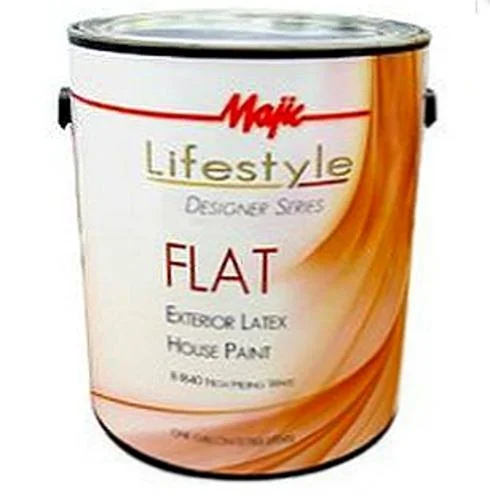 Majic Lifestyle 8-1840-1 Exterior Designer Flat House Latex Paint White 1 Gallon Premium Finish