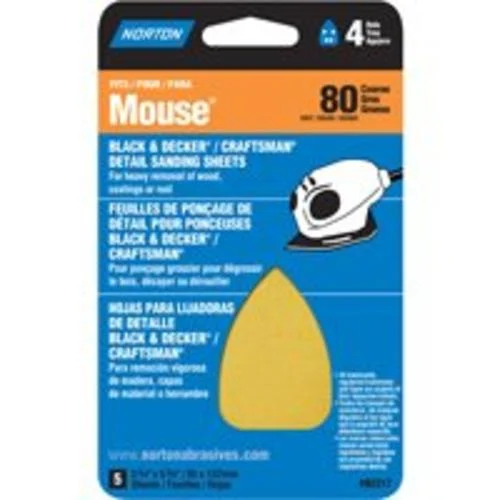 Norton 07660702317 Detail Sandpaper 3 x 7 Inches 80 Grit for Coarse Sanding