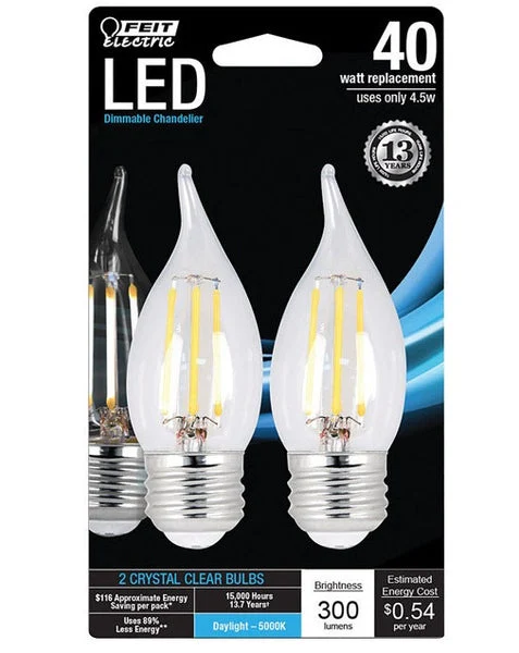 Feit Electric BPEFC40850LED2 4.5W Dimmable LED Light Bulb 5000K Daylight