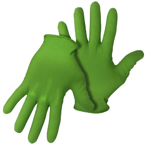 Boss 1UH0066NL Green Nitrile Disposable Gloves for Industrial Use