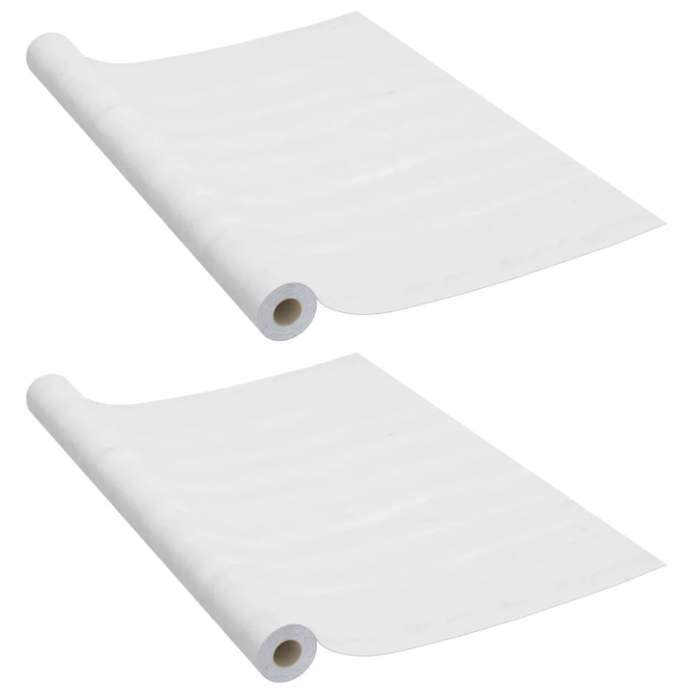 Self-adhesive Door Films 2 pcs White Wood Grain PVC 82.7x35.4 Inches