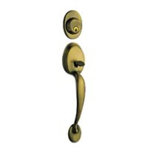 Mintcraft S7831 Entrance Handleset 6-Way Adjustable Antique Brass Door Hardware