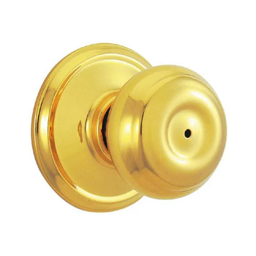 Schlage F40V-GEO-605 Georgian Privacy Lockset Knob Bright Brass Door Hardware