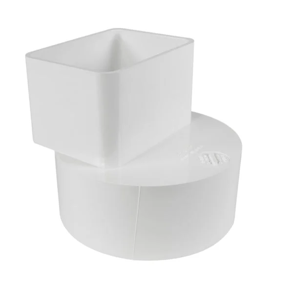 Genova 414432BC Downspout Adapter White 2 Inch x 3 Inch x 4 Inch