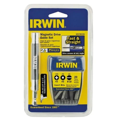 Irwin 3057002DS Magnetic Drive Guide Set 1" 21 Piece for Secure Fastening