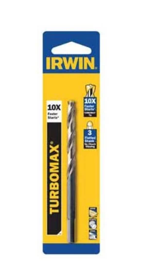 Irwin 73630ZR Turbomax Reduced Shank Drill Bit 15/32-Inch