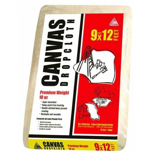 Trimaco 51121 9x12 Feet Canvas Drop Cloths for Painting