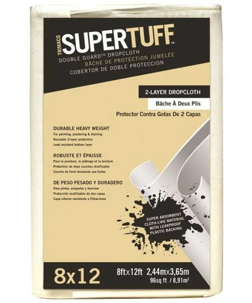 Trimaco 02601 8x12 Double Guard Drop Cloth for Painting and Floor Protection