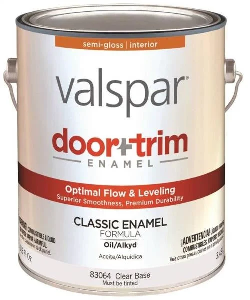 Valspar 83064 Door and Trim Classic Enamel Clear Base 1 Gallon for Durable Finish