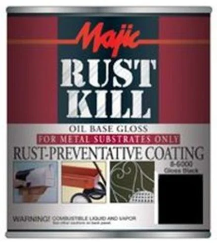Majic 8-6000-2 Rust Kill Preventive Enamel 1 Quart Black Paint